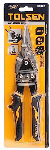 Tolsen Aviation Tin Snips Straight Cut - Heavy Duty Sheet Metal Cutting Shears 250mm (10)