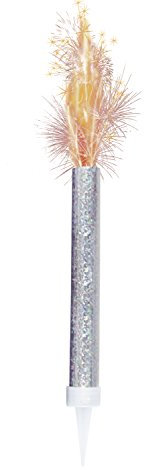 Stunning Silver Prismatic Ice Fountains - Pack of 2 - Sparkling Party Cake Toppers & Celebration Decor