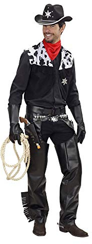 Widmann – Kostym rodeo cowboy, väst, chaps, bälte, bandana, västern, sherif, temafest, karneval