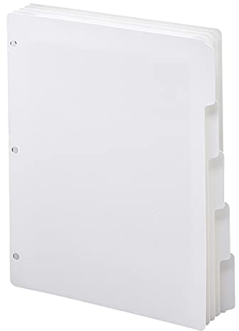 Smead 89415 Three-Ring Binder Index Divider 5-Tab White