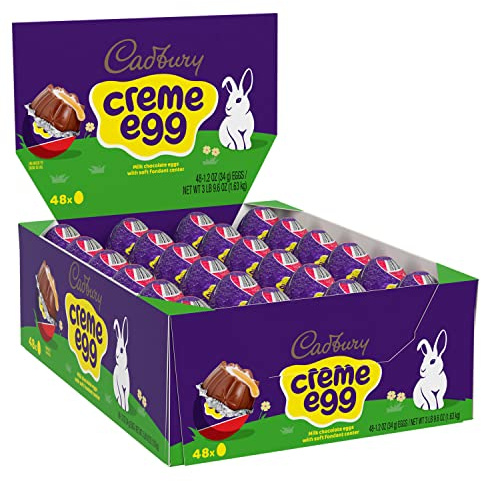 CADBURY CREME EGG Milk Chocolate Candy, Easter, 1.2 oz Eggs (48 Count)