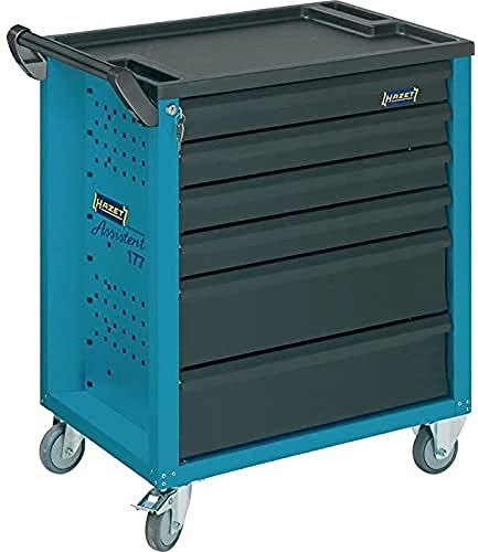 HAZET Werkstattwagen Assistent (4 flache und 2 hohe Schubladen, Traglast pro Schublade 20 kg, Gesamttragkraft (statisch): 300kg) 177-6, Mehrfarbig