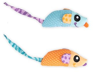 Catstages Catnip Chew Mice - Dental Care Toy for Cats - with Catnip - Pack of 2