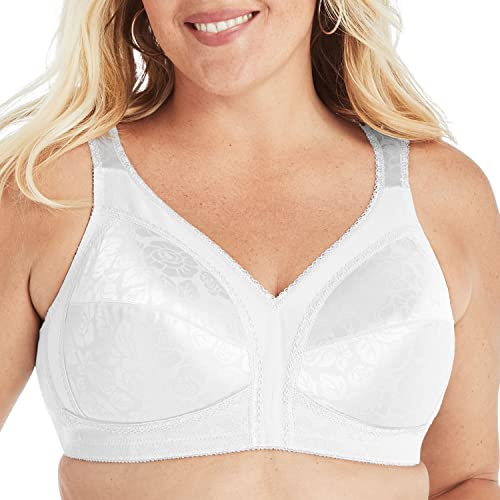PLAYTEX Womens 18 Hour Comfort-strap Wireless Bra, Full-coverage With 4-way Trusupport, Single & 2-pack Bras, White, 42DD US