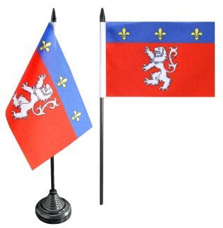 Digni® Drapeau de Table Ville de Lyon, Mini Drapeau