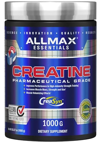ALLMAX Nutrition Creatine Monohydrate Powder, Unflavored – Pure Micronized Creatine Supplement for Men & Women – Supports Strength, Performance & Training Intensity – Vegan, Gluten Free (1000g)