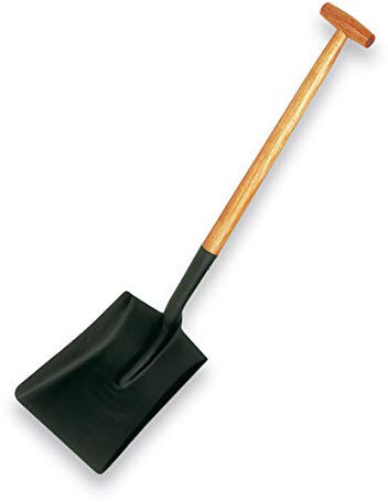 Pala Cuadrada - Modelo 8541MM - Mango de Muleta de 70 cm - Cabezal de 25 x 33,5 cm - Fabricada con Acero Templado - Fuerte Fijación - Ideal para Jardín y Construcción - Bikain