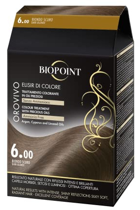 Biopoint Orovivo Elixir de color - Juego de tinte para el cabello en aceite sin amoniaco, acción nutritiva e iluminadora, da un color intenso y brillante, 142 ml