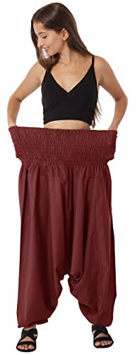 Leucht-Welten Pumphose Extragroße Aladinhose Haremshose Dunkelrot Einheitsgröße