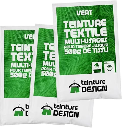 Set aus 3 Textilfarben - Grün - Universal Textilfarbe für Kleidung und natürliche Stoffe