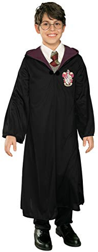 Rubies Disfraz Harry Potter Clásico para niños y niñas, Túnica con capucha unisex con insignia de Gryffindor impresa, (8-10 años)