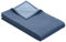 Ibena Stockholm Bio Wolldecke 140x200 cm - 100% Baumwolle, Made in Germany, Baumwolldecke blau hellblau zweifarbig