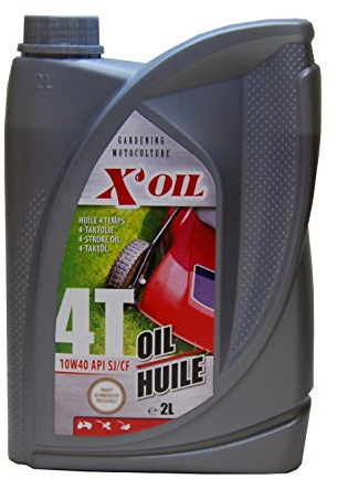 X'OIL - Huile 4T Multigrade 10W40 API SJ/CF Pour Tondeuse Autoportée, Tracteur Tondeuse, Motoculteur - 2 Litres