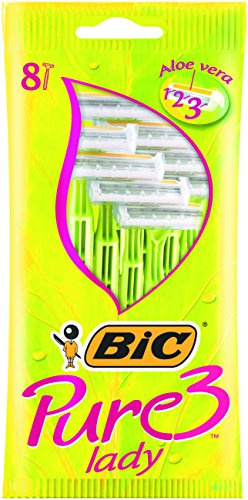 BiC Pure 3 - Rasoio usa e getta da donna, a 3 lame con Aloe Vera, confezione da 8