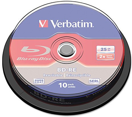 Verbatim BD-RE disco, 25 GB, 2 x, plata, 10/PK