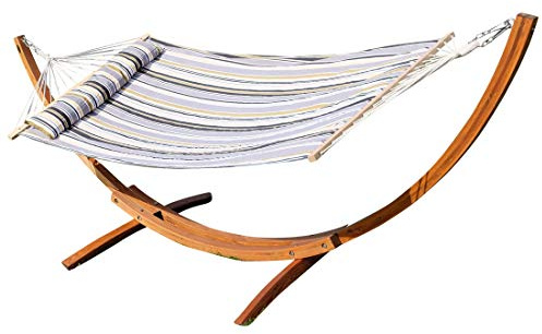 ALEOS. AS-S 320cm XL Limited Edition Cadre de Hamac du Bois de mélèze avec hamac