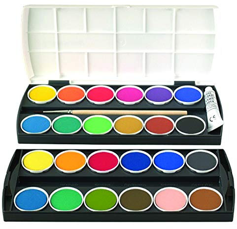 Pelikan Kreuzer 721340 Deckfarbkasten mit 24 Farben und Deckweiss, 1 Stück