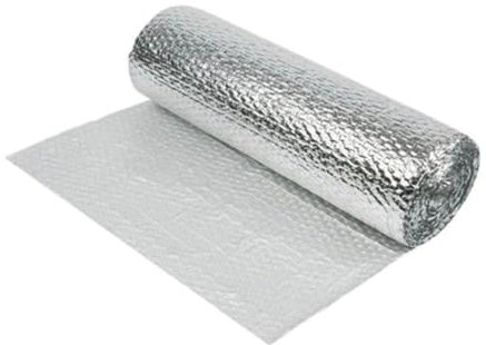 Yuzet 1.2m x 5m Silver Multi-Purpose Double Aluminium Bubble Insulation Foil. Loft, Wall, Home, Caravan, Attic, Garage, Roofs