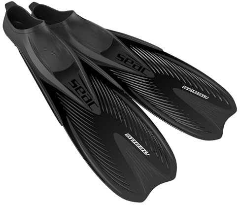 SEAC Speed, Aletas de Snorkel para Mujeres, Hombres y niños con calzante Cerrado, Negro, 36/37