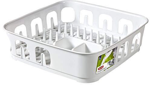 Curver | Egouttoir Essentials carré 12 Assiettes, Blanc, Sink Top, 223903 40 x 40 x 11 cm