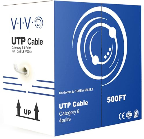 VIVO 500ft Bulk Cat6 Wire, CCA Ethernet Cable, 23 AWG, UTP Pull Box, LAN Network, Gray, CABLE-V006
