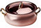 Pentole Agnelli ALCU108C24 Casserole basse arrondie avec deux poignées et couvercle en laiton, cuivre lisse étamé à la main, 24 cm