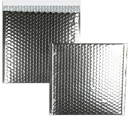 Farbige Luftpolstertaschen | Premium | 175 x 185 mm Silber (10 Stück) mit Abziehstreifen | Briefhüllen, Kuverts, Couverts, Umschläge mit 2 Jahren Zufriedenheitsgarantie