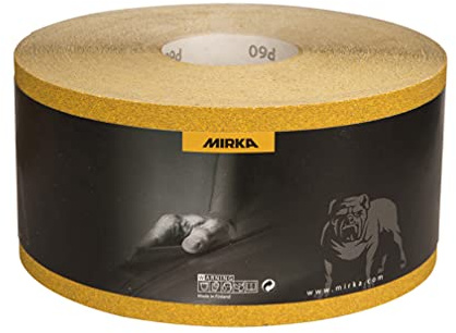 Mirka Gold universellt sandpapper sliprulle 115mmx50m / Korn P240 / För slipning av gips, spackel, spånskivor, trä, lack