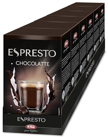 ESPRESTO Kakaokapseln Chocolatte, kompatibel mit K-fee & ALDI EXPRESSI*, fairtrade-zertifzierte Kakaobohnen, 96 Kapseln