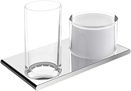 Keuco 11553019000 Doppelhalter Edition 400 für Glas und Lotionspender, verchromt