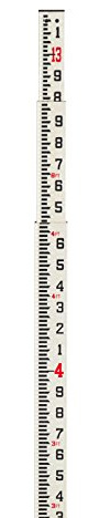 AdirPro 13-foot Fiberglass Rectangular Leveling Rods - 8ths, 3 Section Telescopic with Carrying Case