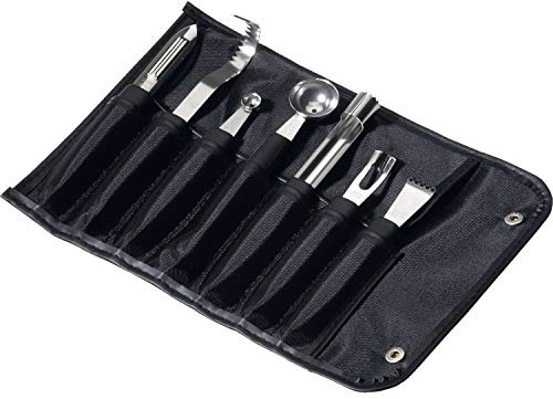 Triangle 90 255 07 05 Garnierset in Rolltasche, 7-teilig Made in Solingen/Germany für die Küche Professional Edelstahl Küchenwerkzeuge Set