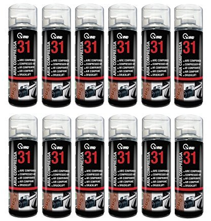 Aria compressa spray per pulizie, contro la polvere, modello 17231, 12 lattine da 400 ml, senza clorofluorocarburi