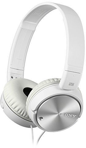 Sony MDRZX110NAW.CE7 - Auricular Plegable (cancelación de Ruido, autonomía de 80 Horas, micrófono Incorporado, Control Remoto para Smartphones), Blanco