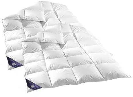 Welt der Träume 2X Daunendecke | 155x220 cm | Füllgewicht: 1400 Gramm | Warm | 100% Baumwolle | Daunenbettdecke 155x220 | Federdecke | kein Lebendrupf | Winterdecke