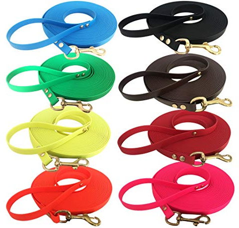 bio-leine Schleppleine 12mm breit - 10,0 m lang in Orange I Hundeleine mit Handschlaufe aus Beta Biothane - Leine für kleine und große Hunde I wasserabweisend