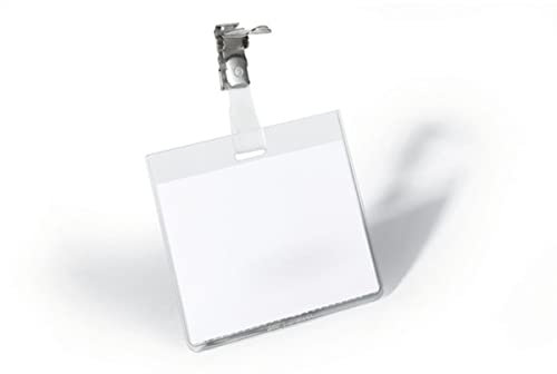 Durable Namensschild (mit Clip, 60 x 90 mm, Kunststoff) Packung à 25 Stück, transparent, 800319