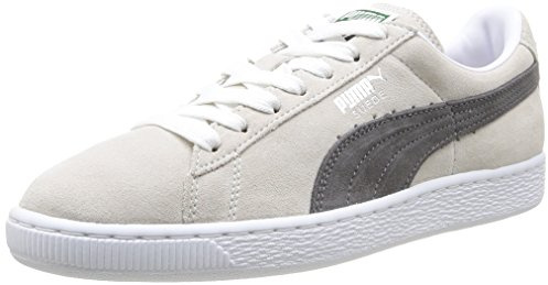 PUMA Klassiska mockaskor för kvinnor + sneakers, Vit stål grå, 44 EU