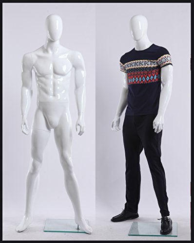 Eurotondisplay MA-120-B Mannequin de vitrine masculin abstrait laqué de haute qualité Blanc brillant Homme Mannequin