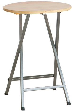 Fun Star 101741 Stehtisch, Stahlgestell pulverbeschichtet eckig, Kiefernholzplatte, Durchmesser 78 x 70 cm