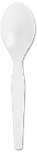 Genuine Joe Heavy/Medium Weight Plastic Spoon, White, 100 Count