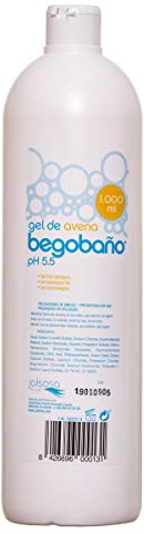 Begobaño Gel de Baño Dermatológico con Extracto de Avena. Jabón Líquido Reparador con Avena para Pieles Secas y Sensibles. Gel con Efecto Calmante. 1 Litro