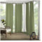 Elrene Home Fashions Matine Solid Tab-Top Indoor/Outdoor Curtain Panel, 52 inches X 84 inches, Green