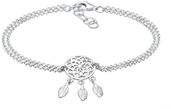 Elli Armband Damen Boho Traumfänger Feder in 925 Sterling Silber