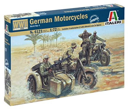 Italeri 1:72 - WWII German Motorcycles, Brown