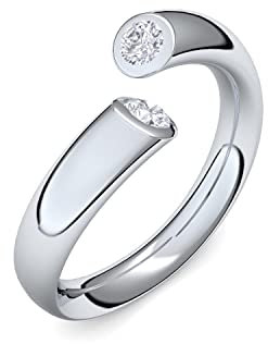 Ring Silber von AMOONIC mit Zirkonia Silberring 925 **GRATIS LUXUSETUI*** Designerring Zirkonia Ringe mit Stein Antragsring Silberringe 925 Zirkonia wie Diamantring - MW04SS925ZIFAZIFA60
