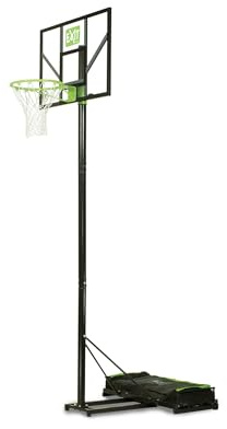 EXIT Toys Comet Versetzbares Basketballbrett auf Rädern mit Dunkring - Inklusive Dunkring und Netz - Backboard in 6 Höhen Verstellbar - Basketball für Kinder und Erwachsene - Grün/Schwarz