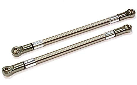 Integy RC Model C25821SILVER Machined 125mm Titanium Suspension Links (2) for Axial SCX-10 & Other Crawlers
