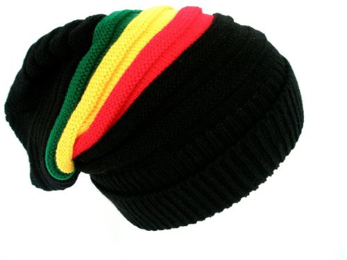 Gorro de rastafari, gorro largo de punto de color negro, viene una en bolsa sellada.