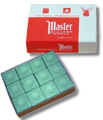 Master - Craies De Billard Originale USA, 12 Pièces Dans Un Carton(Bleu/vert/rouge/gris) - Vert